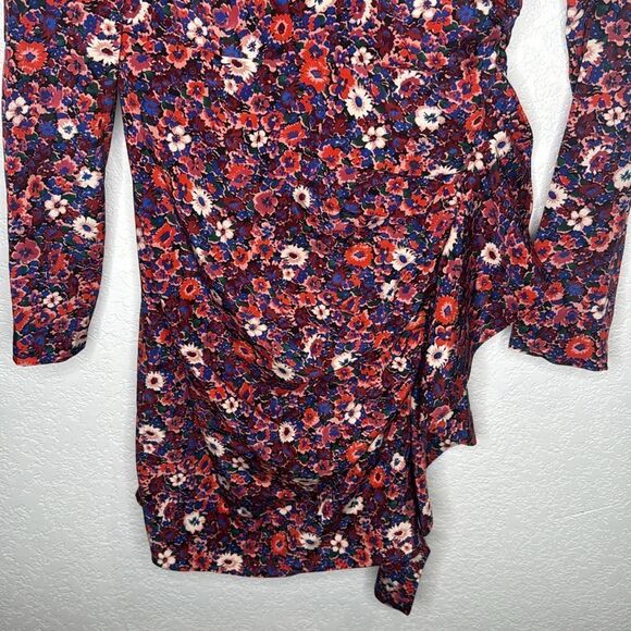 NWT Veronica Beard Louella Ruched Floral Mini Dress Stretch Silk Size 4 - Picture 4 of 16